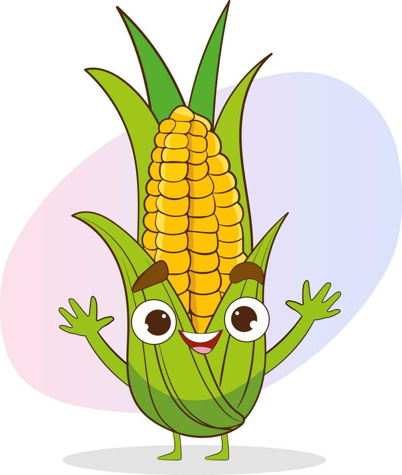 cute corn character cartoon vector