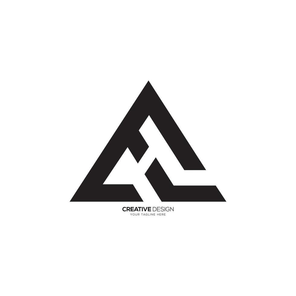 Triangle shape modern letter a e l creative professional unique monogram logo. A logo. E logo. L logo vector