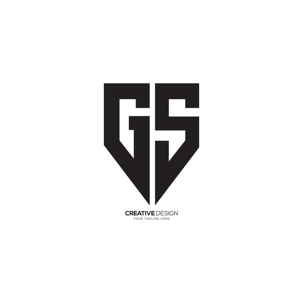 Modern unique letter GS or SG shield shape security business monogram logo. SG logo. GS logo vector