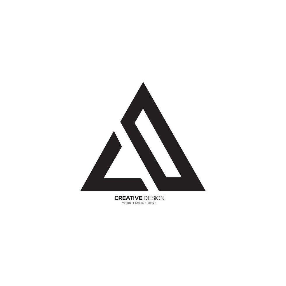 Modern triangle shape letter CD unique monogram business logo. CD logo. DC logo vector