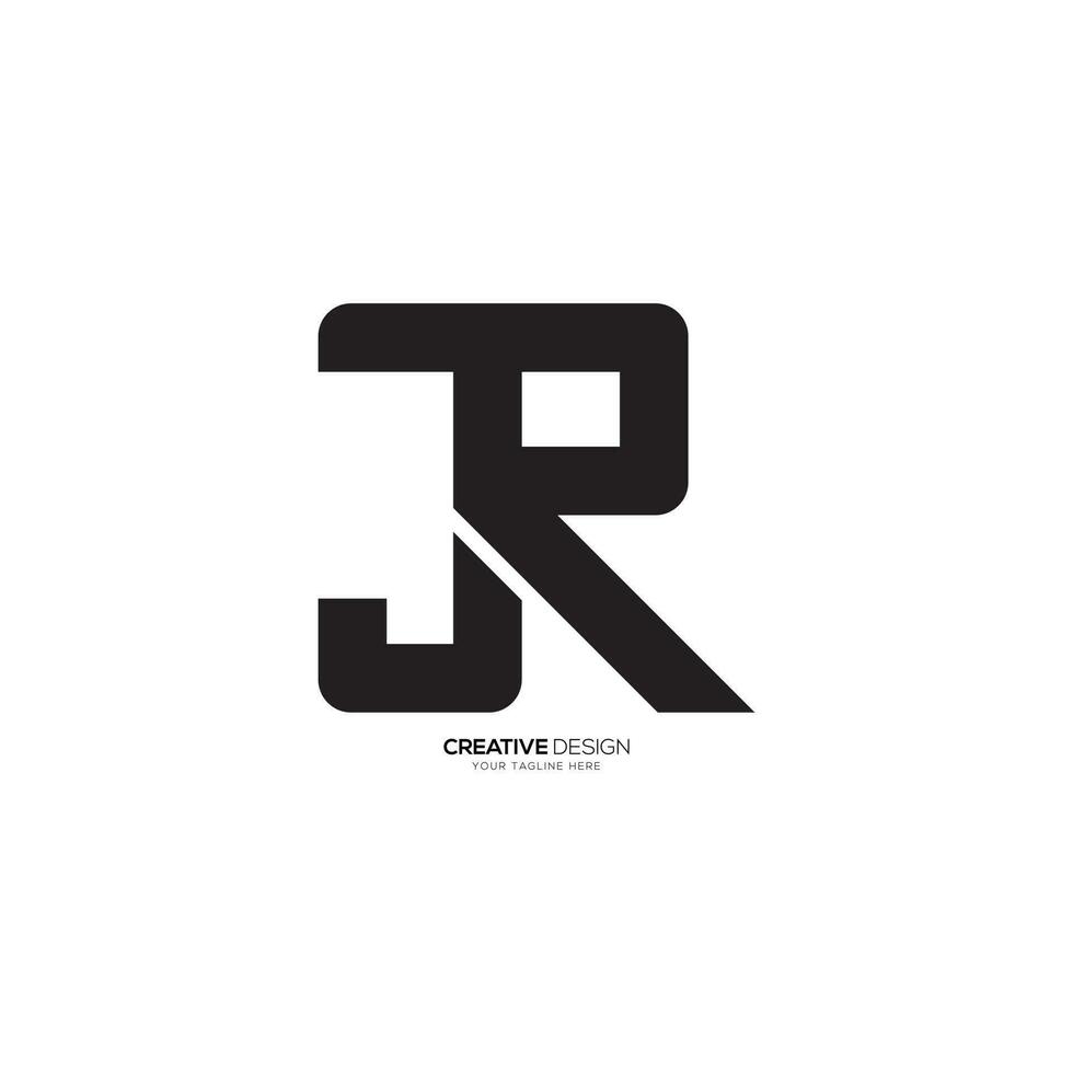 JR or RJ unique shape modern letter creative concept monogram logo design. JR logo. RJ logo vector