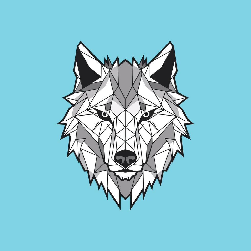 Wolf head icon. Abstract triangular style vector
