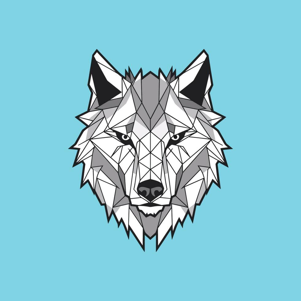 lobo cabeza icono. resumen triangular estilo vector