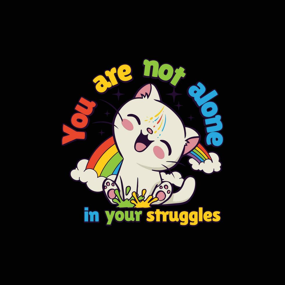 You are not alone in your struggles, Mental Health Awareness vector