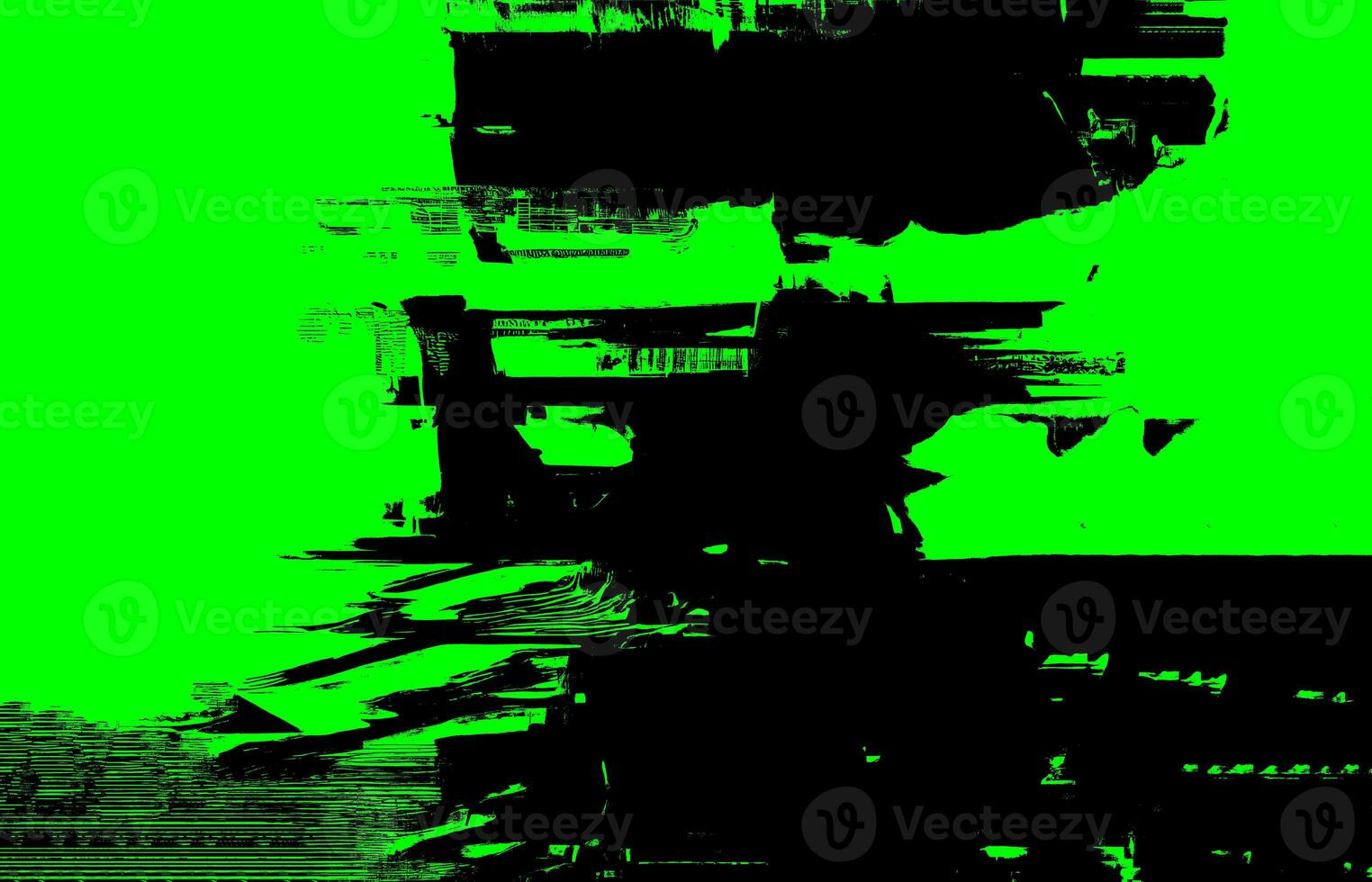 Electric Matrix bGritty and Glitchy Design with Bright Green and Black Glitch Effect, Neon Light Trails, Technical Difficulties, and Grunge Textures for Digital and Print photo