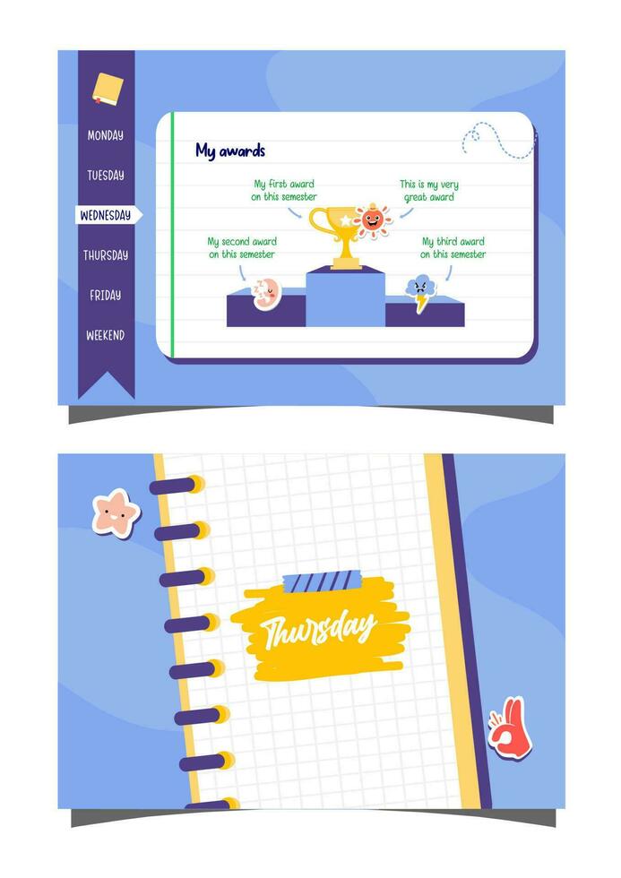 School planner book vector