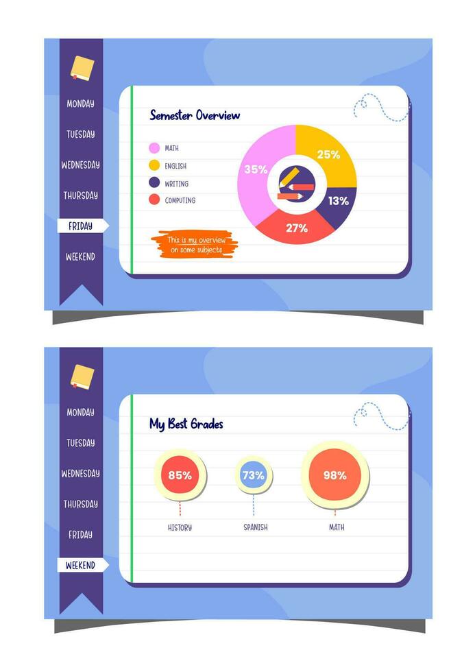 School planner book vector