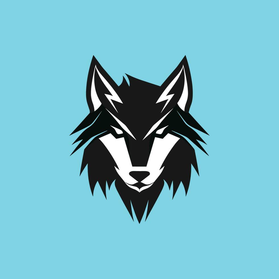 a wolf head with bold geometric shapes and clean lines vector