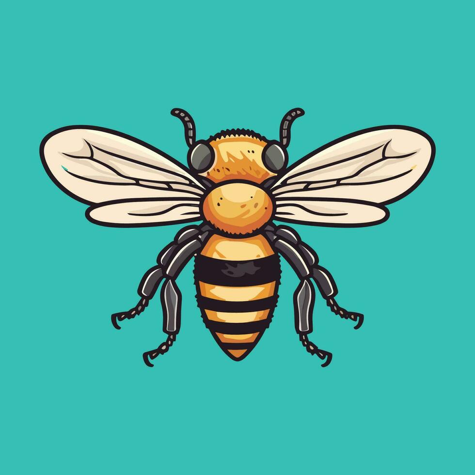 miel abeja en plano diseño vector