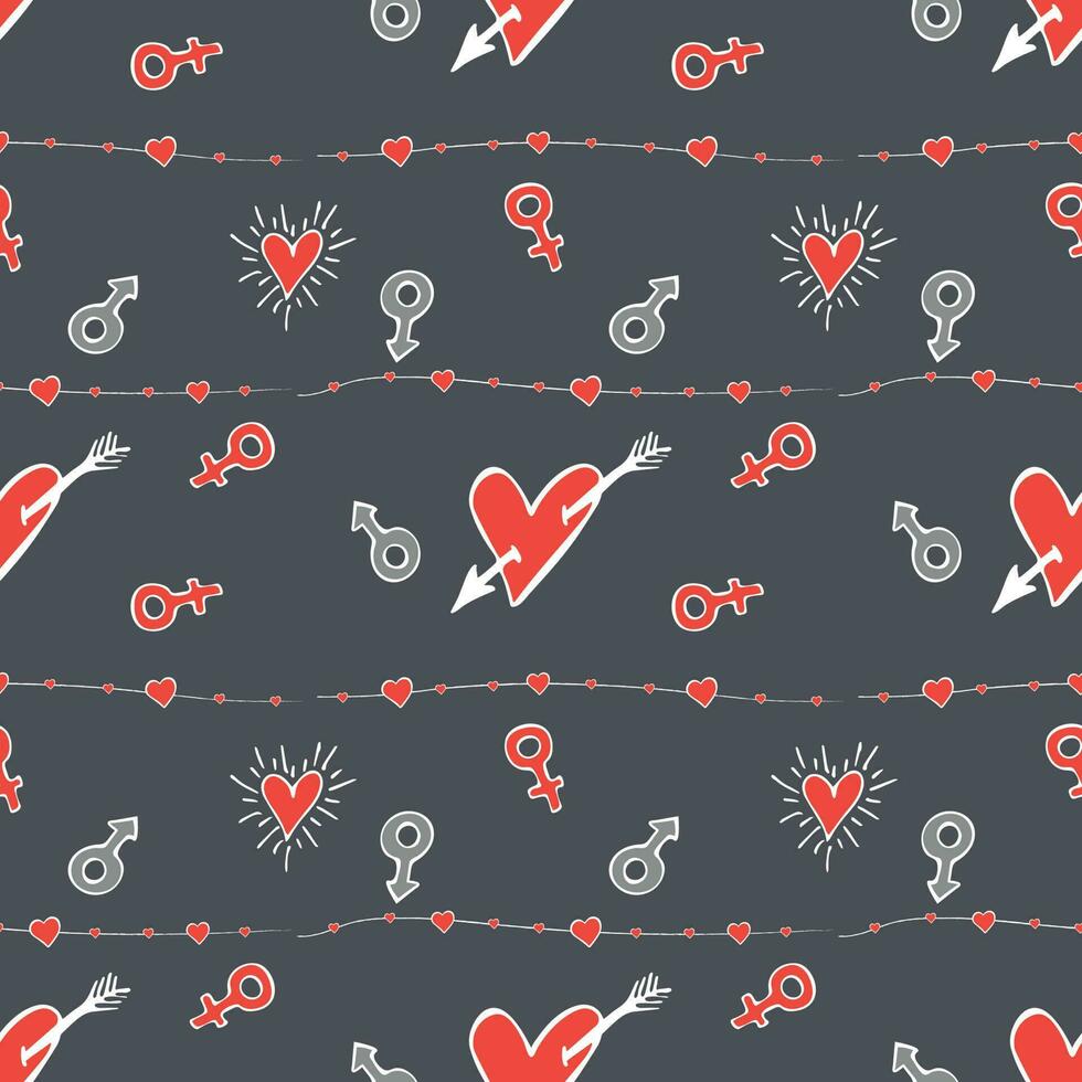 Seamless pattern for Valentine's Day. vector