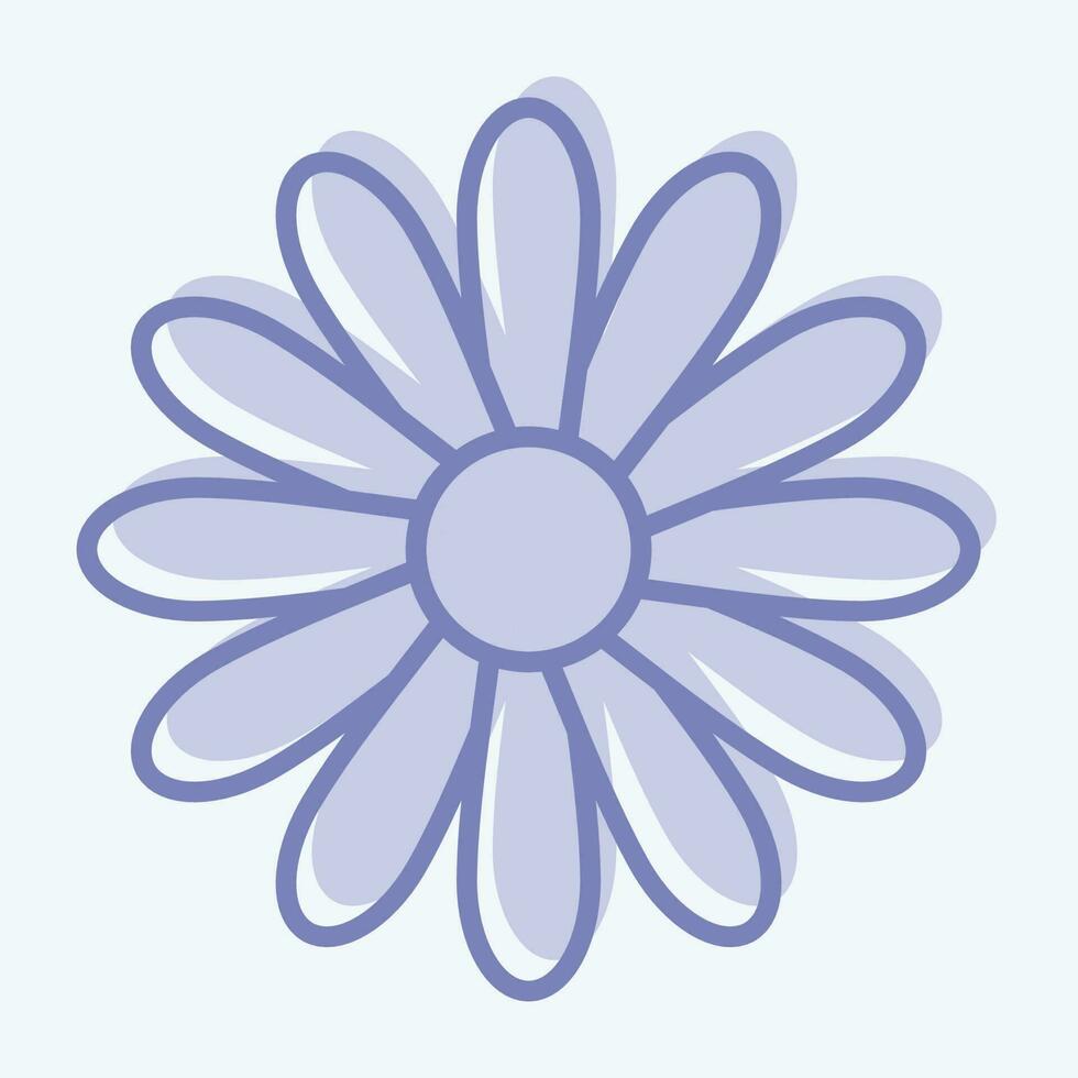 Icon Dahlia. related to Flowers symbol. two tone style. simple design editable. simple illustration vector
