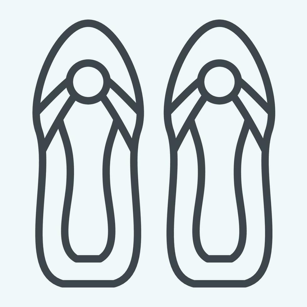 Icon Sandals. related to Hawaii symbol. line style. simple design editable. vector