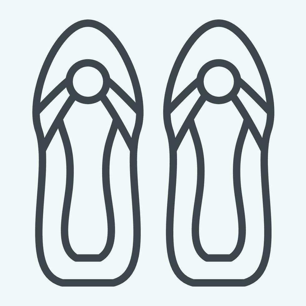 Icon Sandals. related to Hawaii symbol. line style. simple design editable. vector