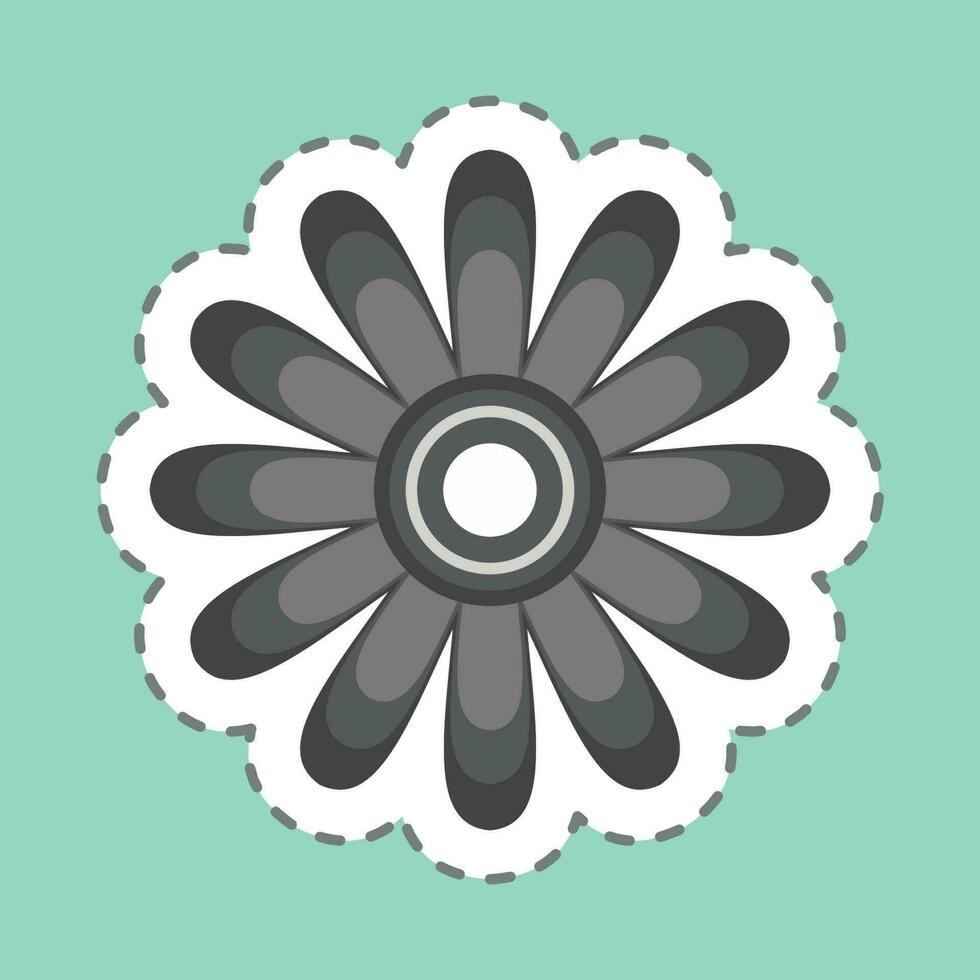 pegatina línea cortar gloden margarita. relacionado a flores símbolo. sencillo diseño editable. sencillo ilustración vector