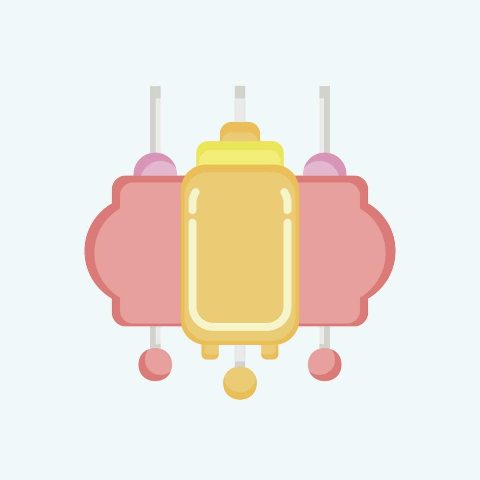 Icon Lantern. related to Chinese New Year symbol. flat style. simple design editable vector