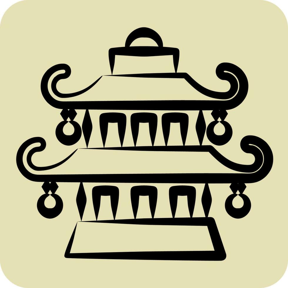 icono pagoda. relacionado a chino nuevo año símbolo. mano dibujado estilo. sencillo diseño editable vector