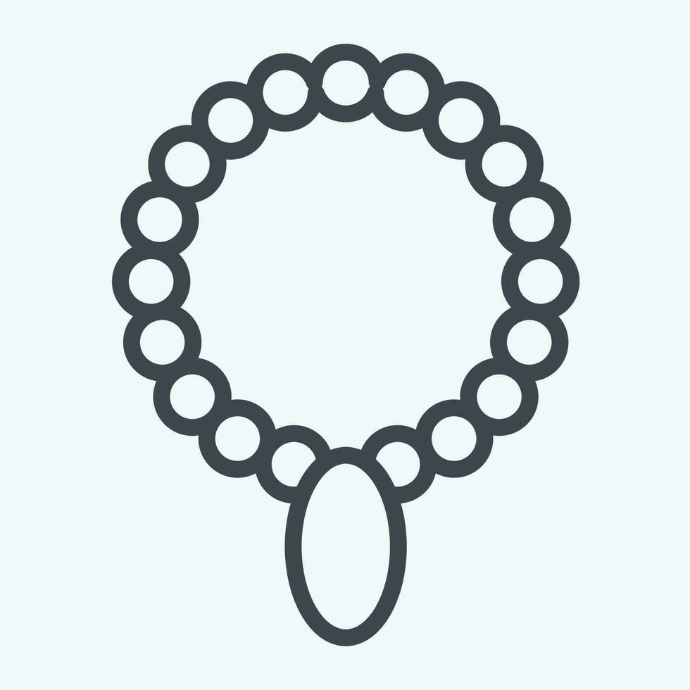 Icon Necklace. related to Hawaii symbol. line style. simple design editable. vector