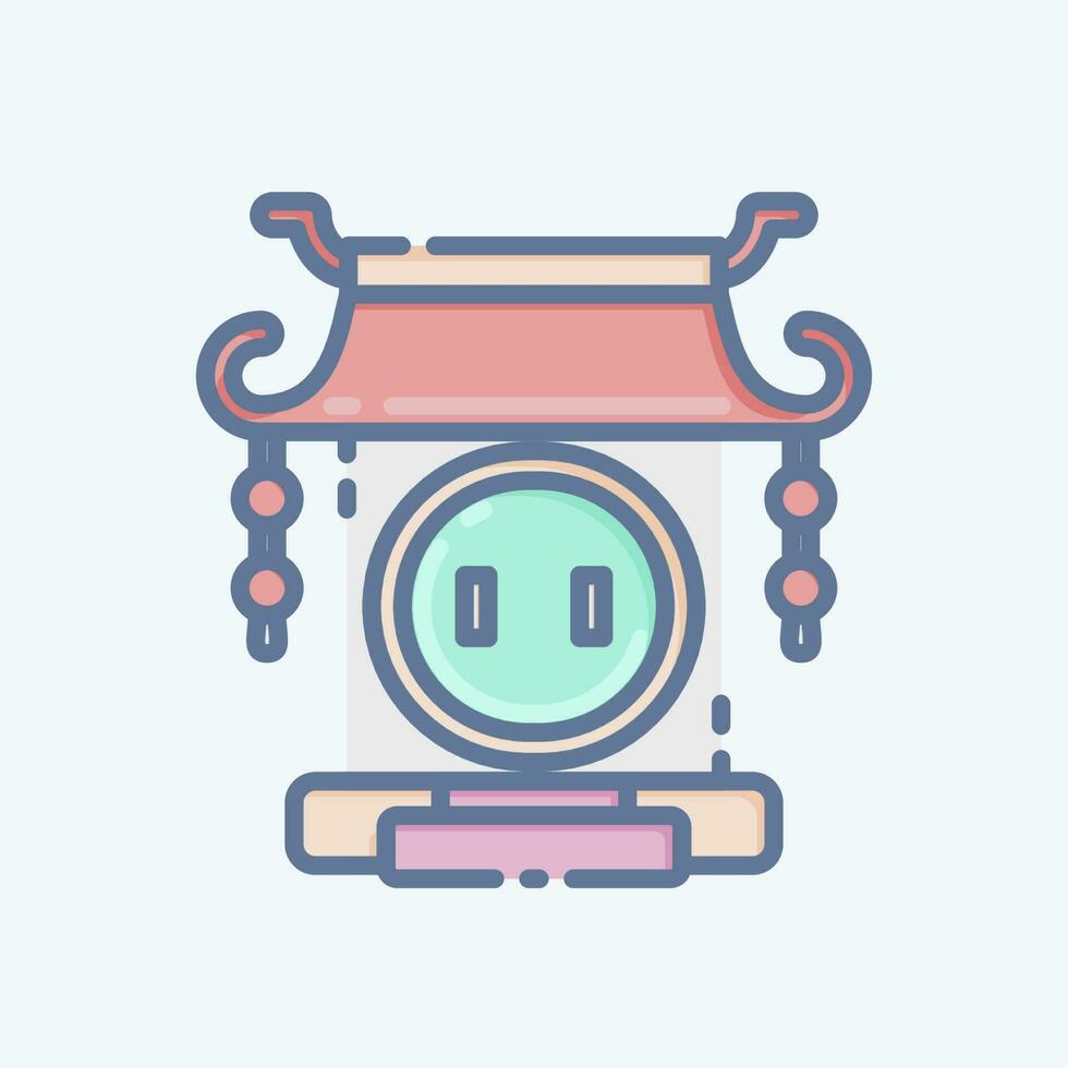 icono puerta. relacionado a chino nuevo año símbolo. garabatear estilo. sencillo diseño editable vector