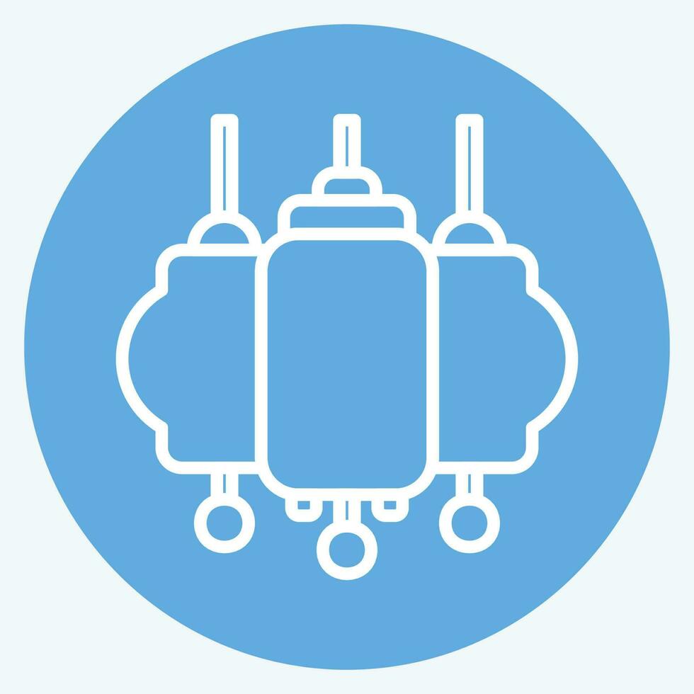 Icon Lantern. related to Chinese New Year symbol. blue eyes style. simple design editable vector