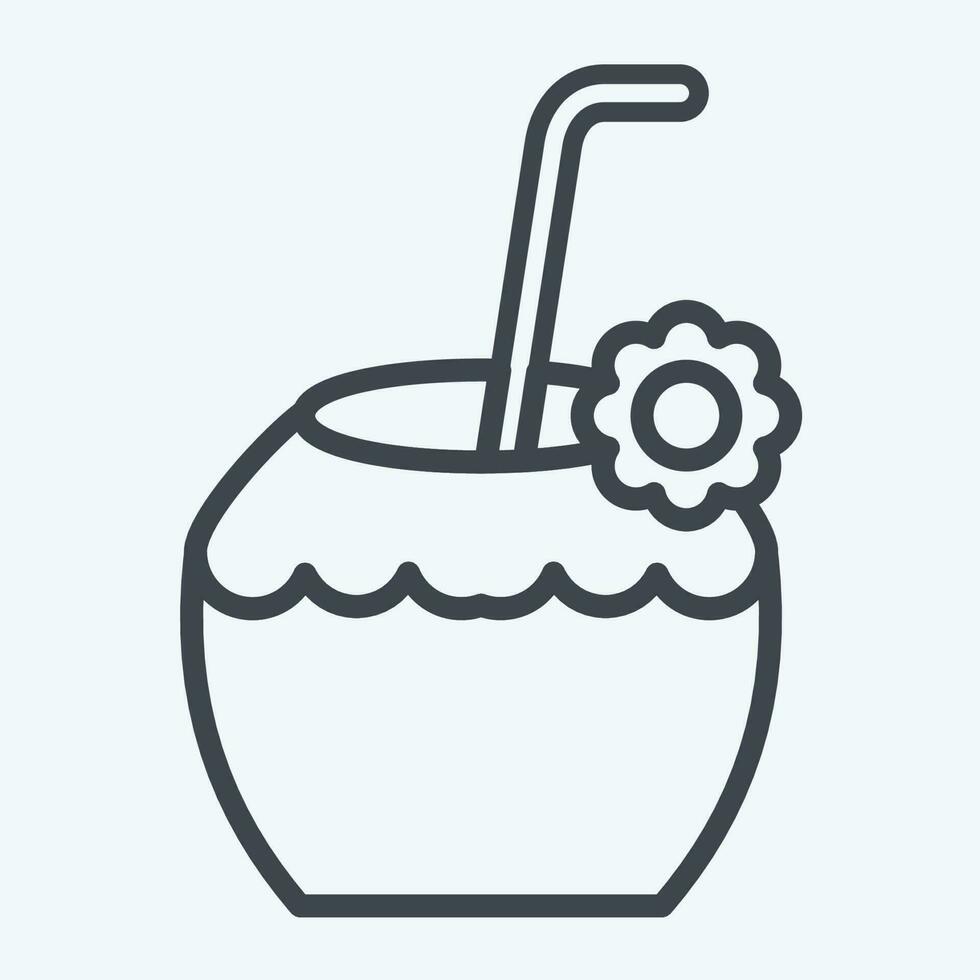 icono Coco. relacionado a Hawai símbolo. línea estilo. sencillo diseño editable. vector