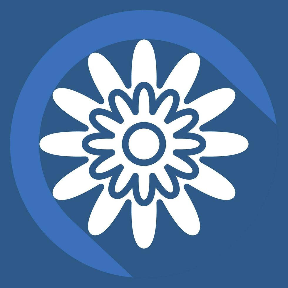 Icon Zinnia. related to Flowers symbol. long shadow style. simple design editable. simple illustration vector