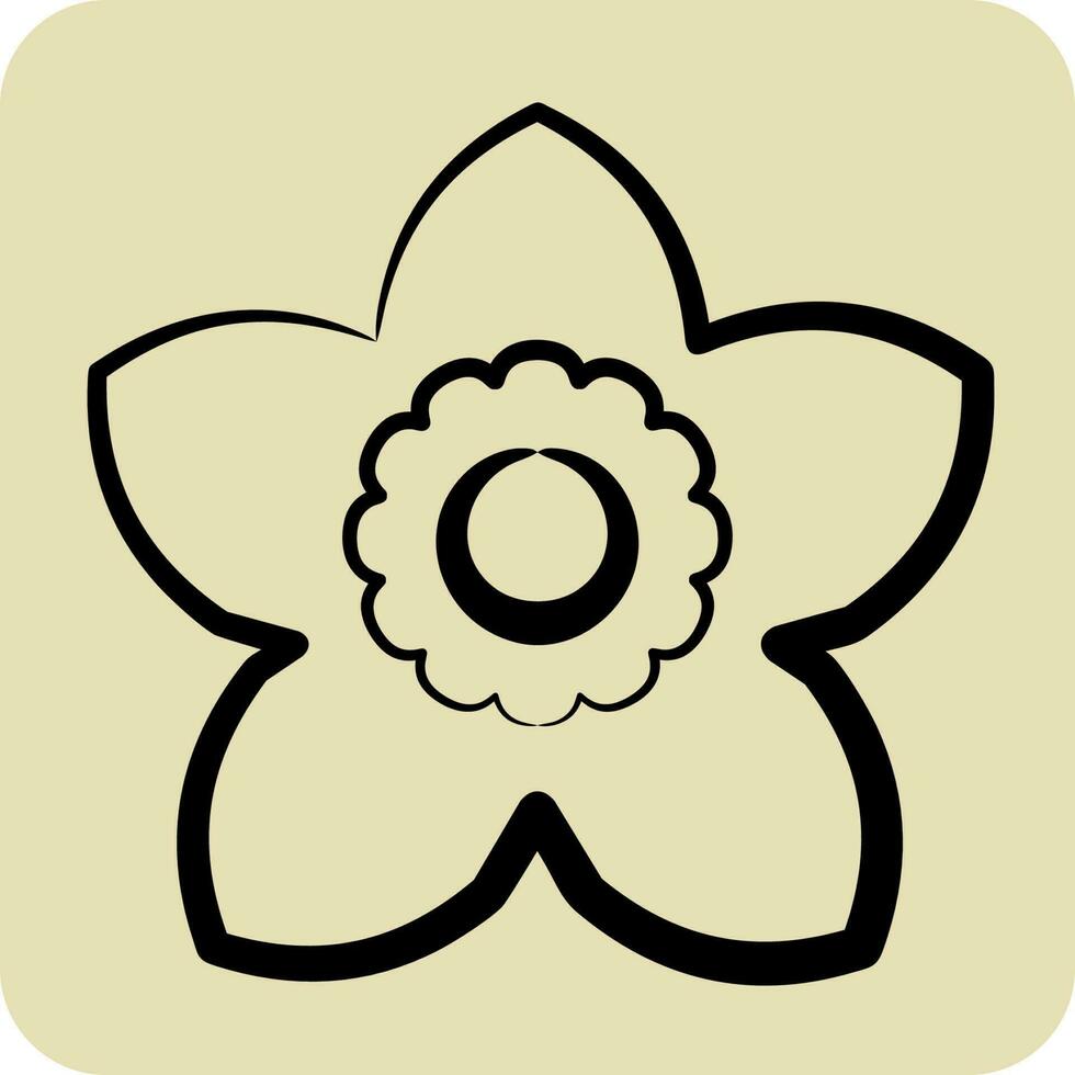 Icon Gardenia. related to Flowers symbol. hand drawn style. simple design editable. simple illustration vector