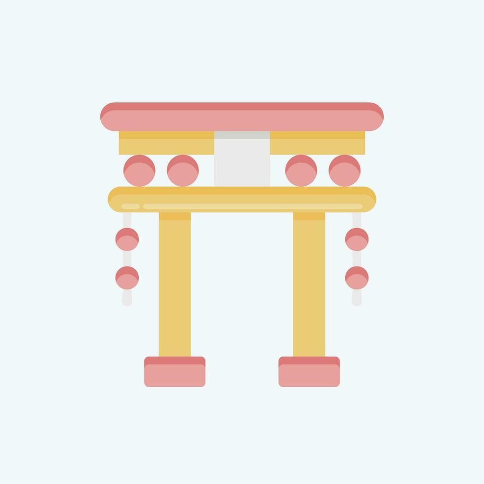 Icon Torii Gate. related to Chinese New Year symbol. flat style. simple design editable vector