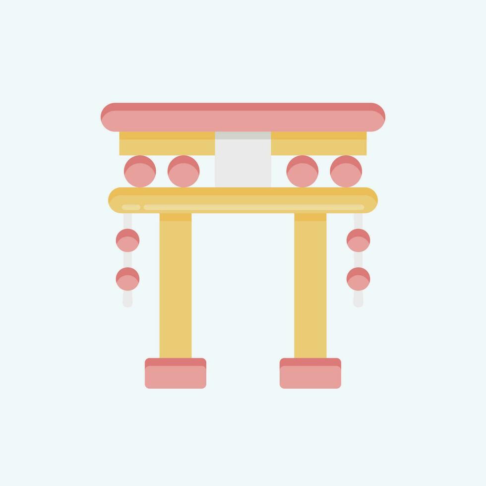 icono torii puerta. relacionado a chino nuevo año símbolo. plano estilo. sencillo diseño editable vector