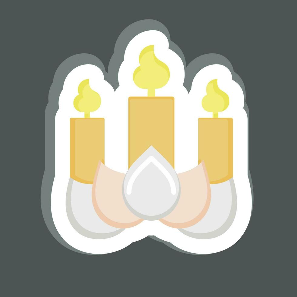 Sticker Candle. related to Chinese New Year symbol. simple design editable vector