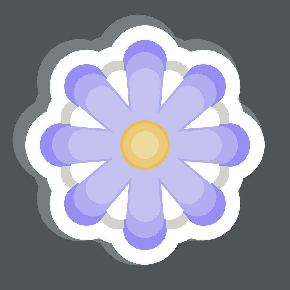 Sticker Aster. related to Flowers symbol. simple design editable. simple illustration vector