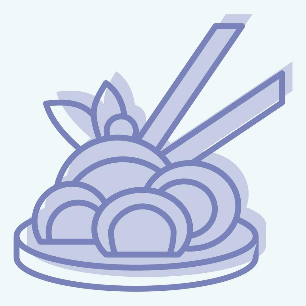 Icon Chinese Noodle. related to Chinese New Year symbol. two tone style. simple design editable vector