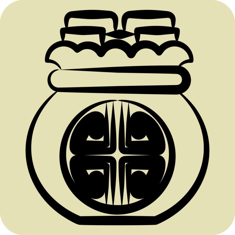 Icon Money Bag. related to Chinese New Year symbol. hand drawn style. simple design editable vector