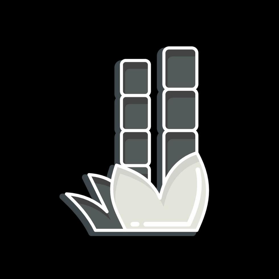 Icon Bamboo. related to Chinese New Year symbol. glossy style. simple design editable vector