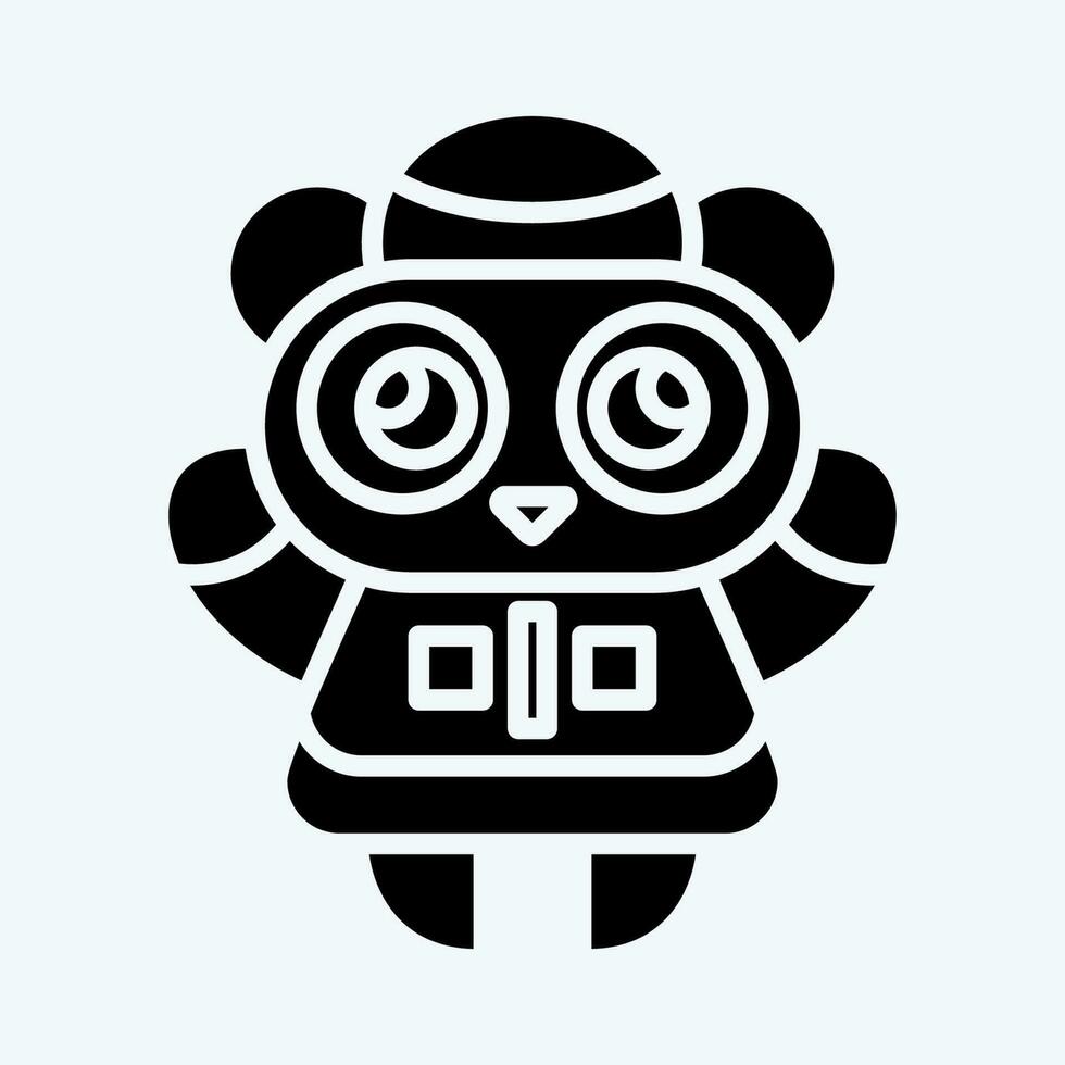 Icon Panda. related to Chinese New Year symbol. glyph style. simple design editable vector