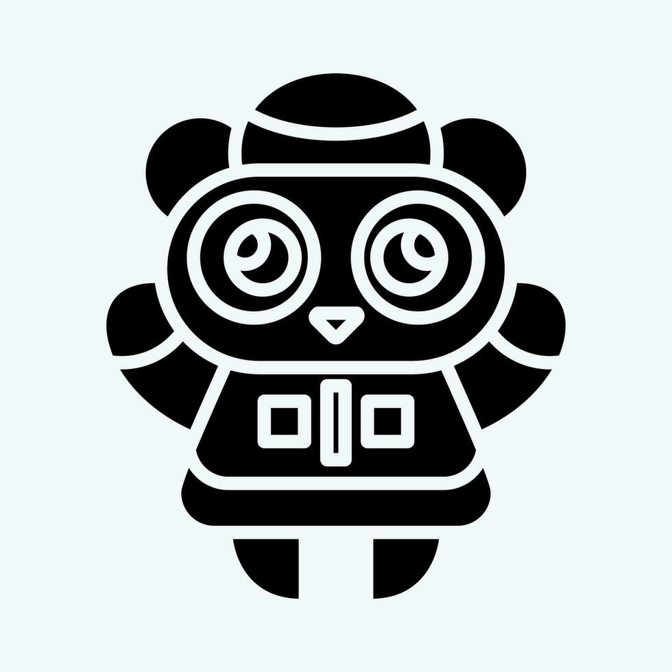 icono panda. relacionado a chino nuevo año símbolo. glifo estilo. sencillo diseño editable vector