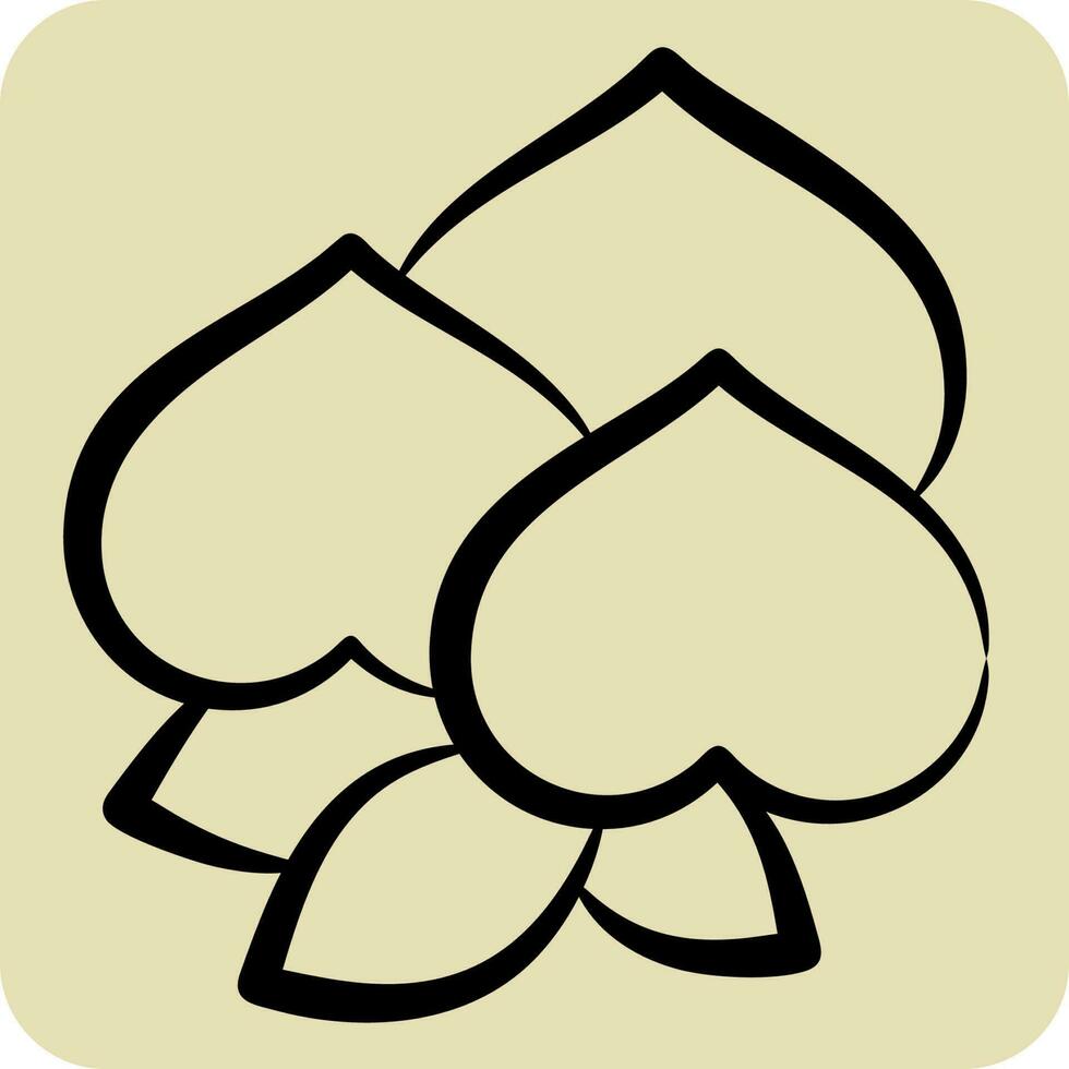 Icon Peach. related to Chinese New Year symbol. hand drawn style. simple design editable vector