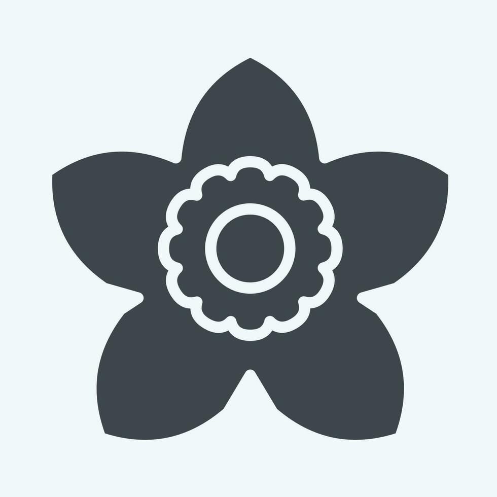 Icon Gardenia. related to Flowers symbol. glyph style. simple design editable. simple illustration vector