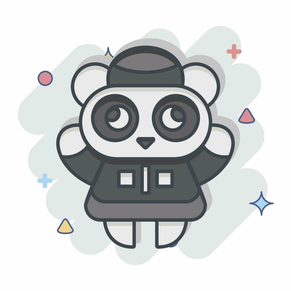 Icon Panda. related to Chinese New Year symbol. comic style. simple design editable vector