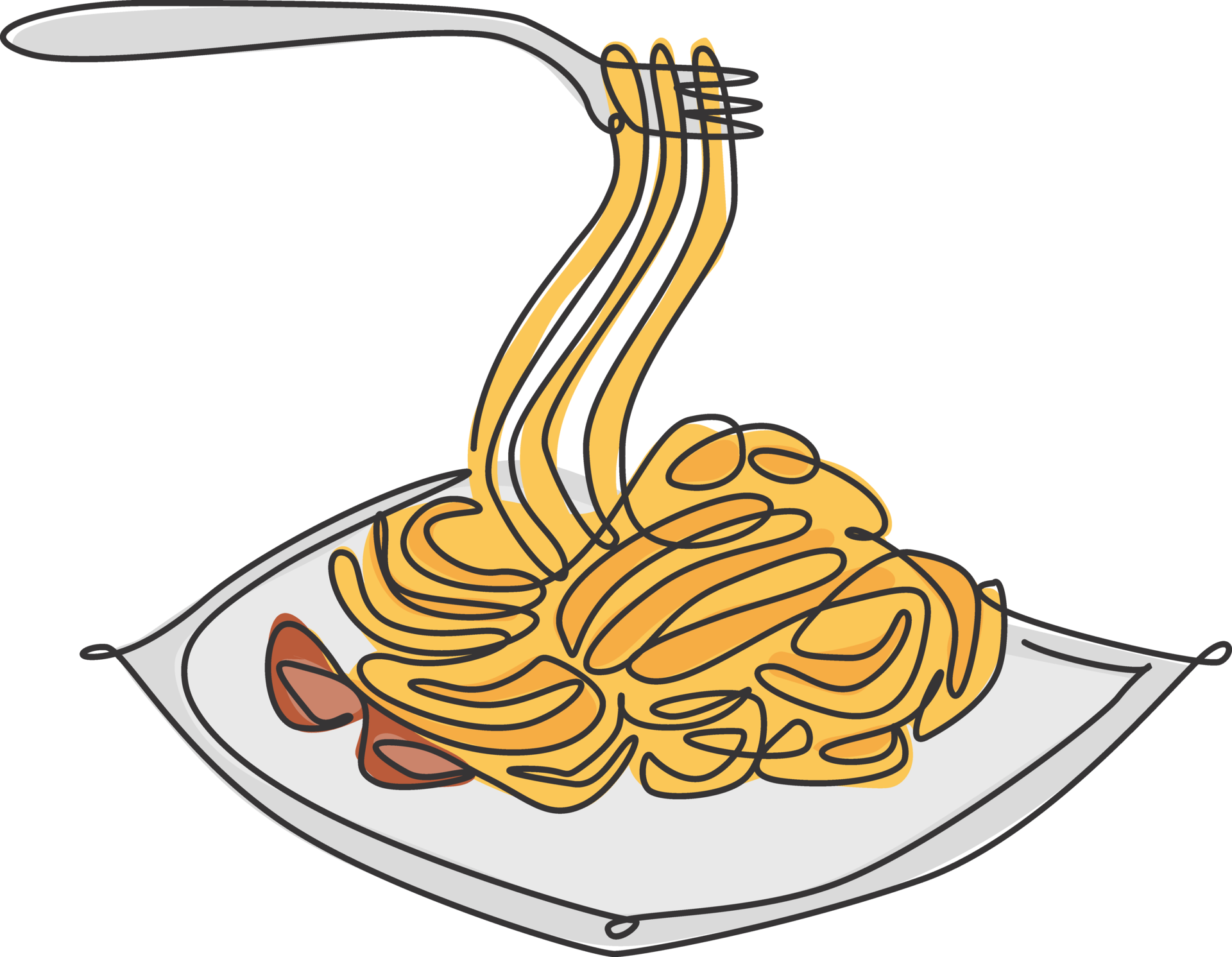 one-single-line-drawing-of-fresh-delicious-italian-spaghetti-logo