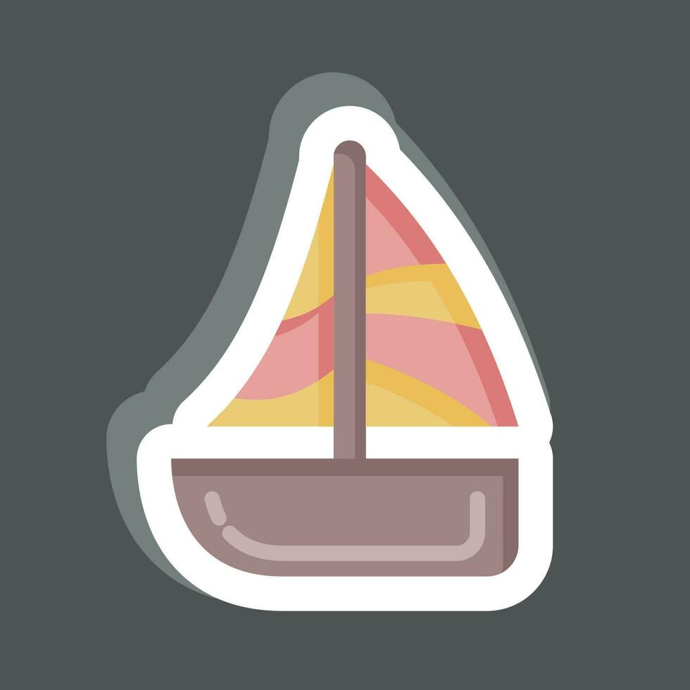 Sticker Sailing. related to Hawaii symbol. simple design editable. vector