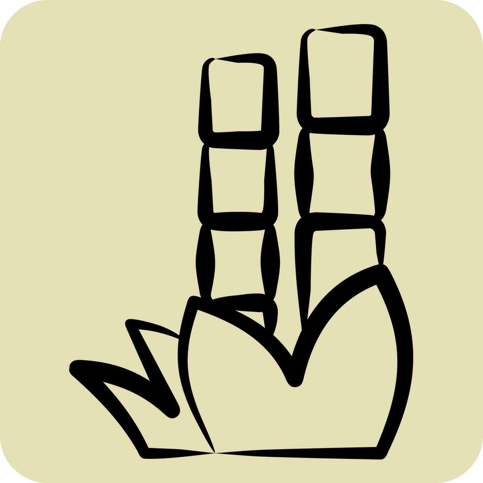 Icon Bamboo. related to Chinese New Year symbol. hand drawn style. simple design editable vector