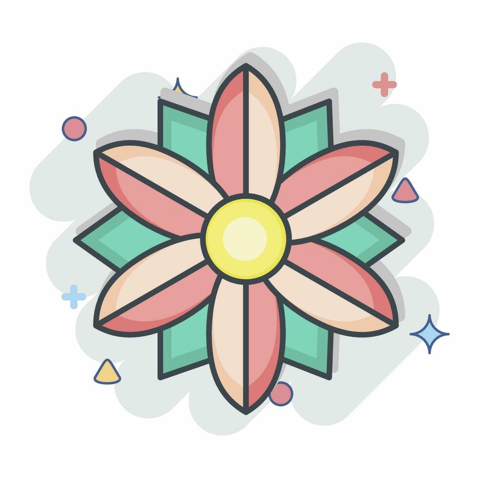Icon Poinsettia. related to Flowers symbol. comic style. simple design editable. simple illustration vector