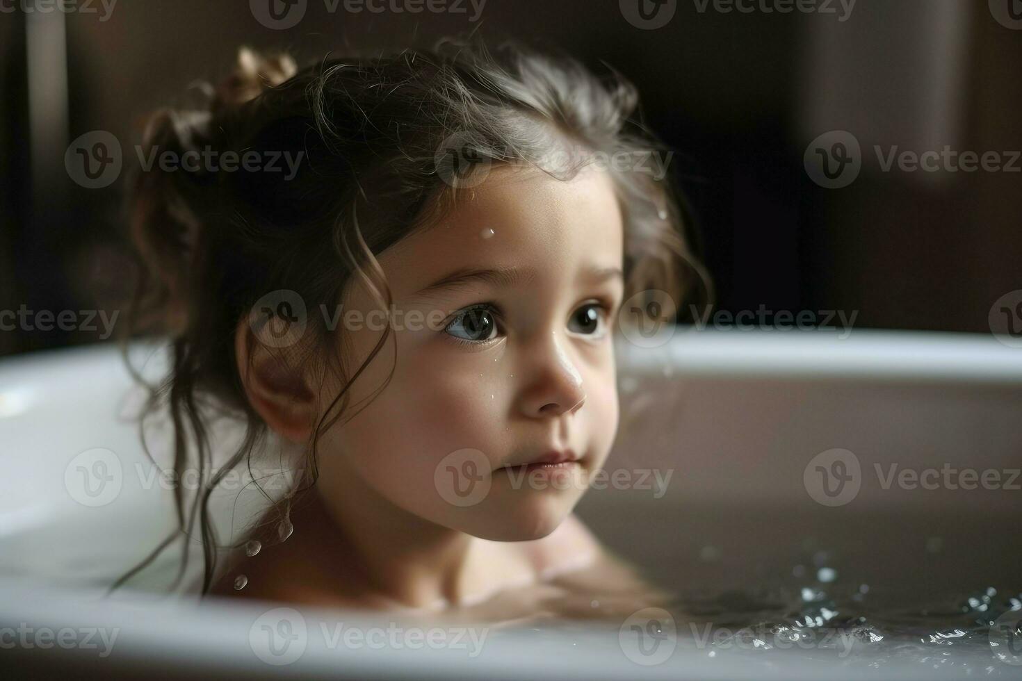Girl taking bath. Generate Ai photo