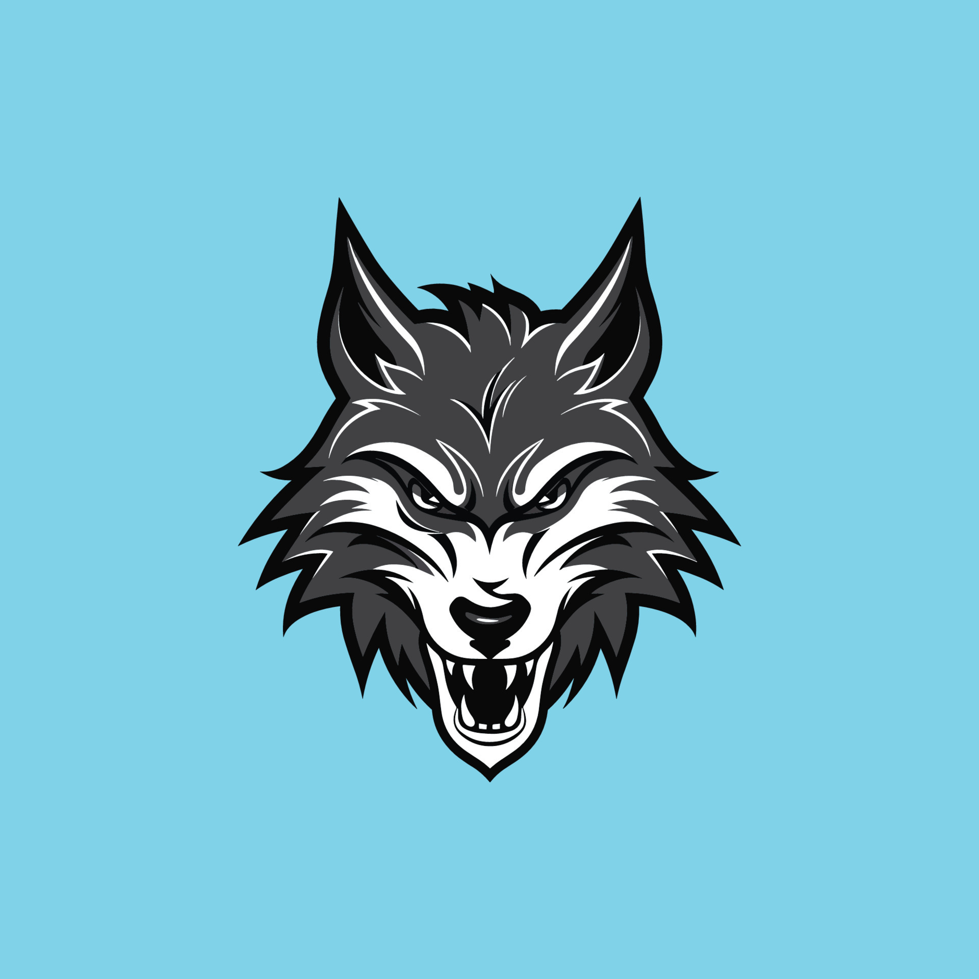 Angry wolf head mascot vector 24124502 Vector Art at Vecteezy