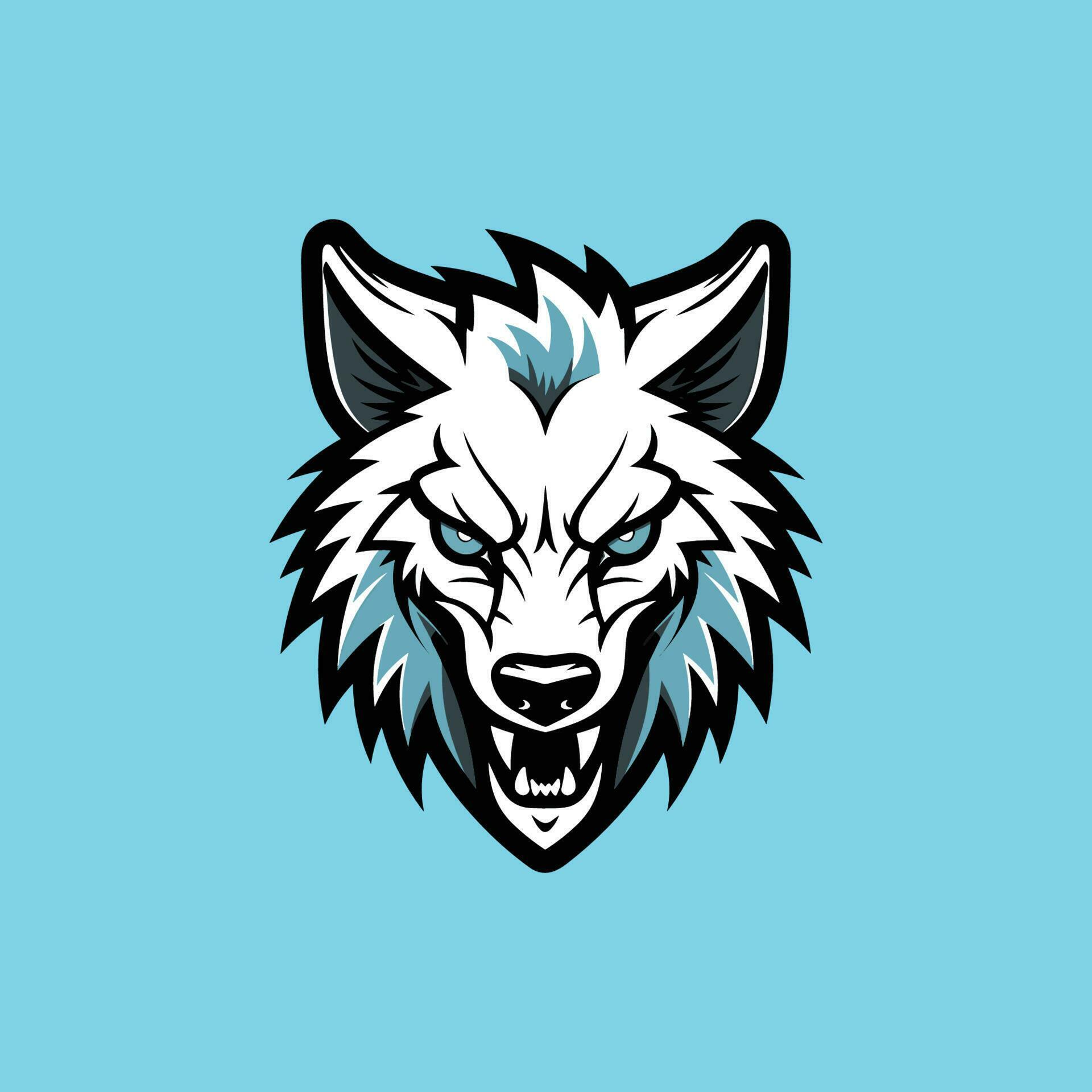 Angry wolf mascot logo hand drawn illustration 24124558 Vector Art at ...