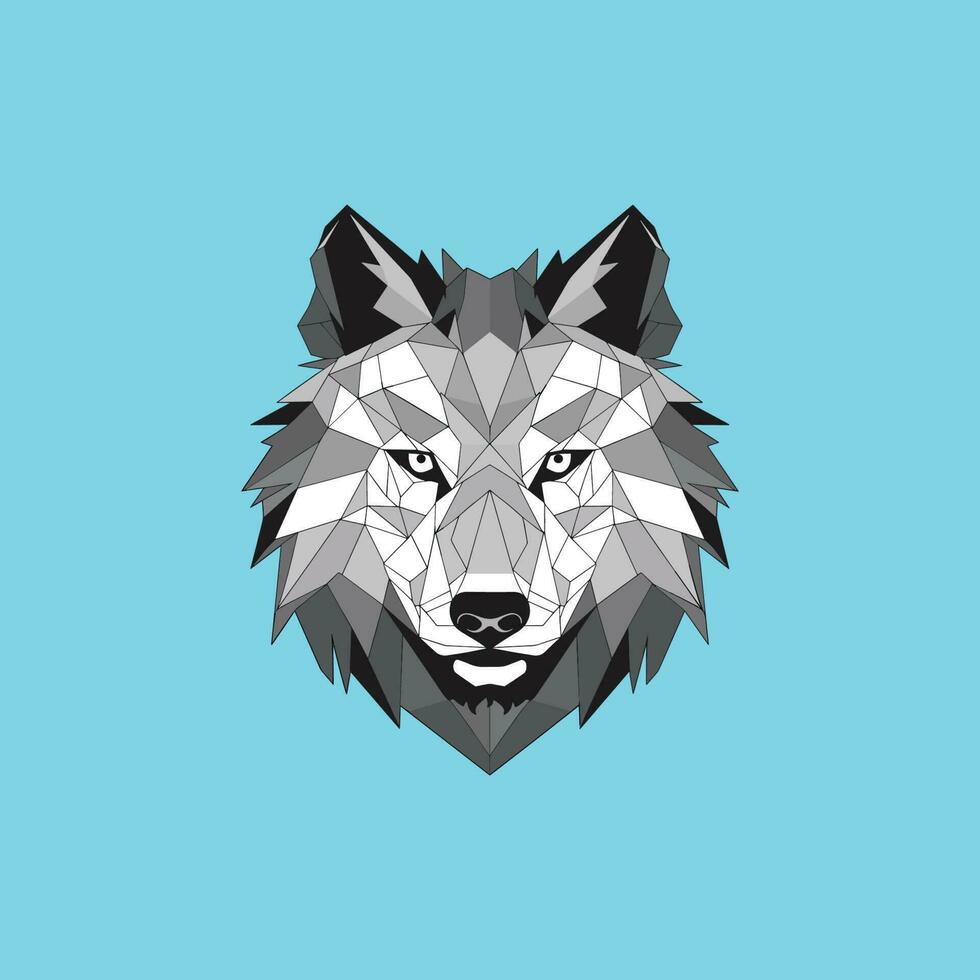 illustration of Abstract polygonal wolf head vector