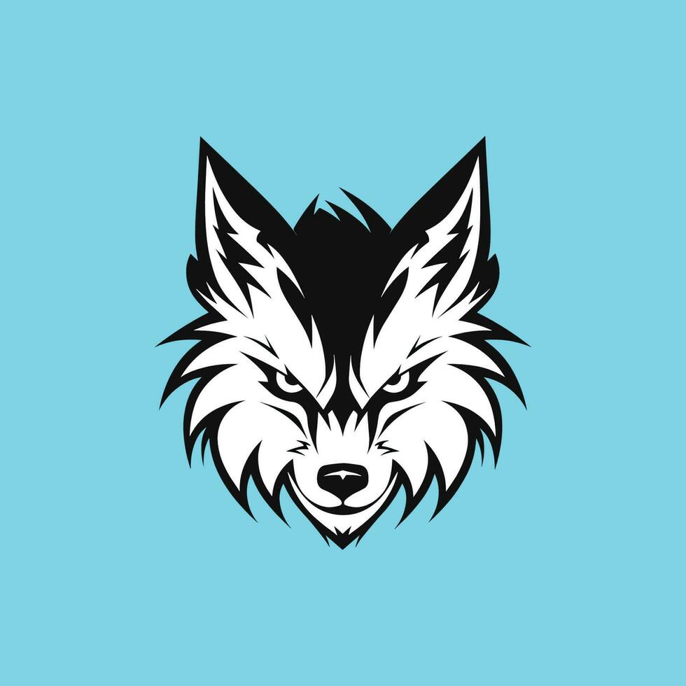 Wolf Head Icon Logo Flat Design Vector