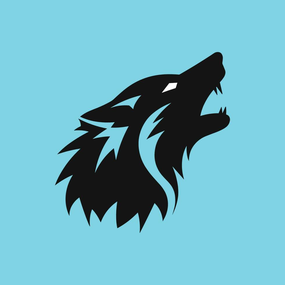 Wolf Howling Art Work, Side View vector