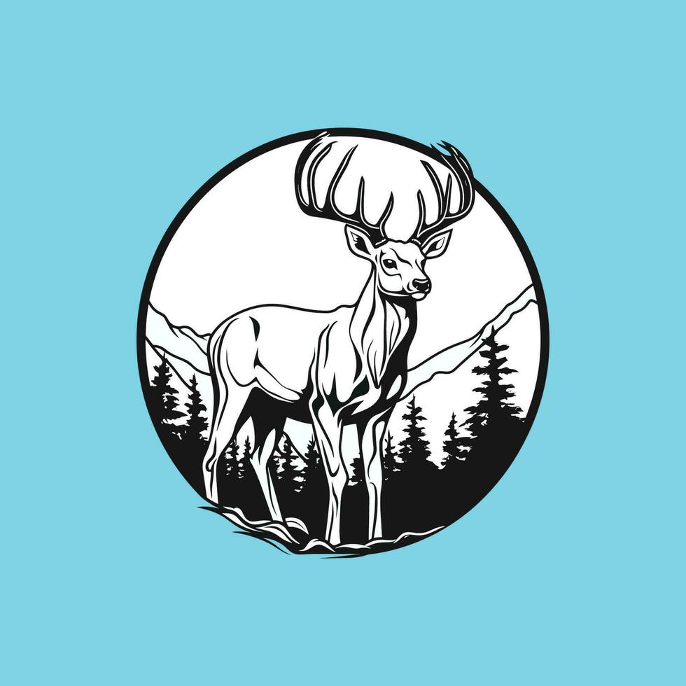 Mule Deer vector design and illustration