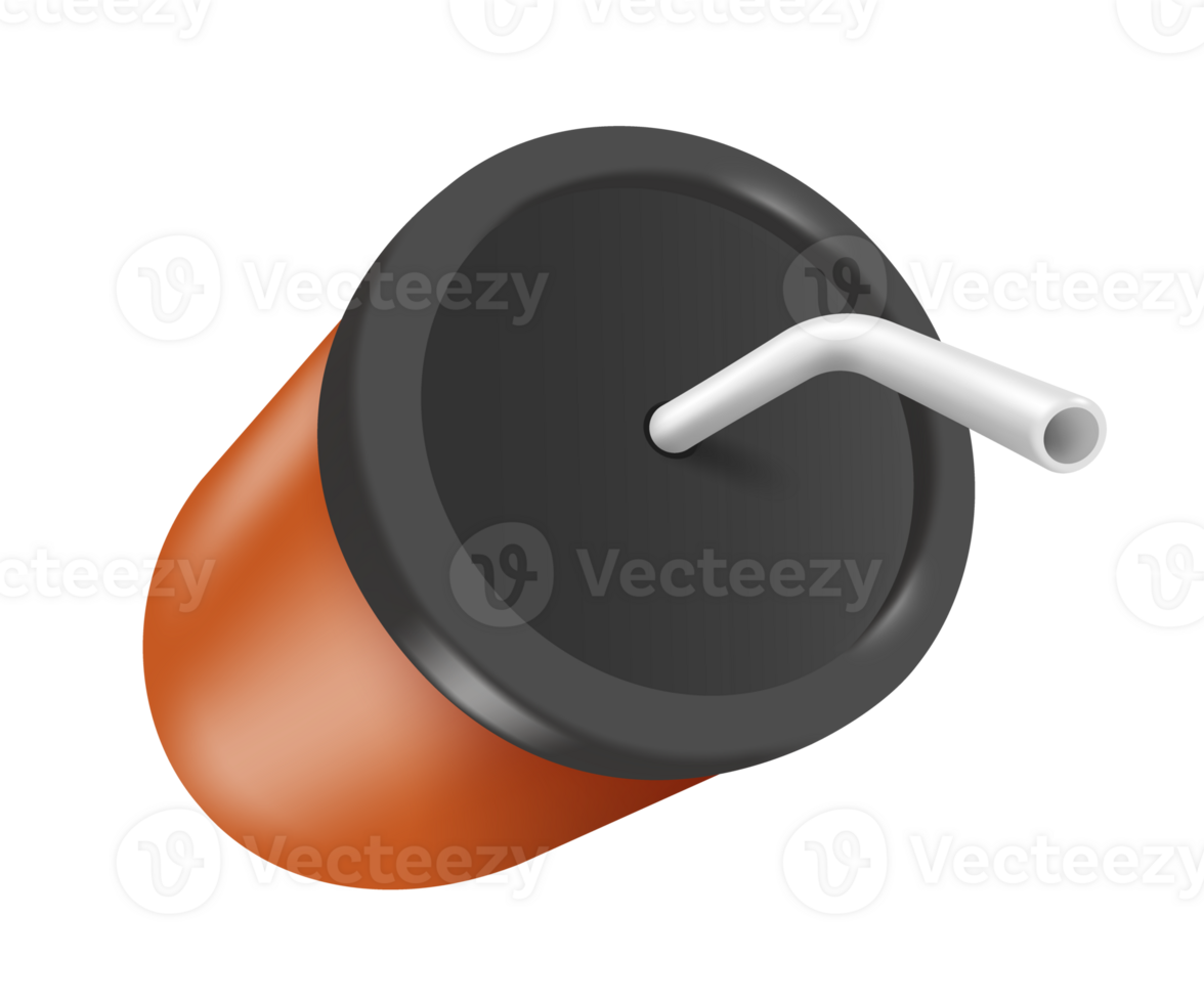 Soft drink can with black lid for food and drink advertising design png